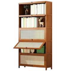 Bamboo Storage Cabinet Rattan Door