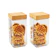 Slique Borosilicate Glass Storage Jar with Bamboo Lid (Set of 2) 1