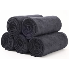 Black Towel Microfiber Fabric