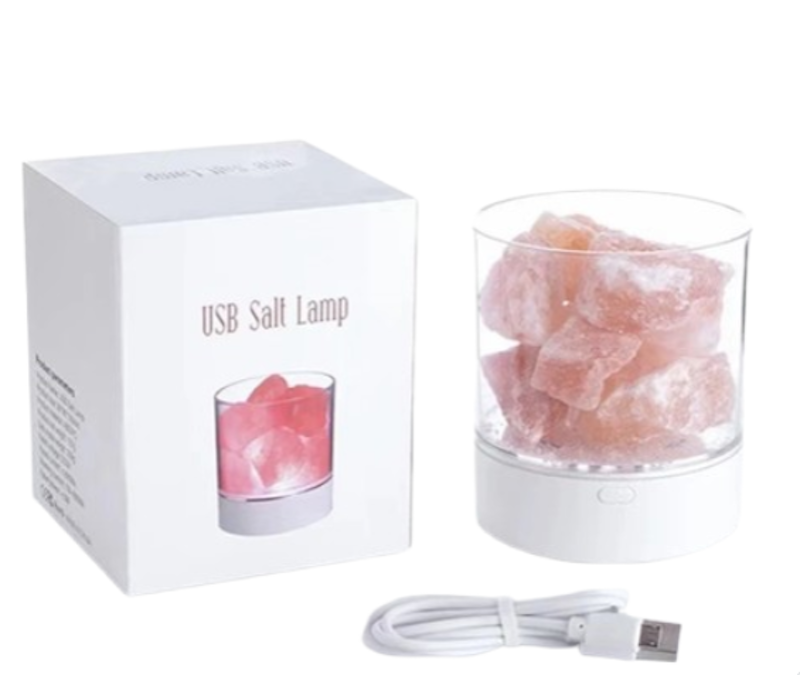 Rechargeable Romantic Himalayan Crystal Salt Lamp, Aroma Therapy Salt Lamp Night Light 1