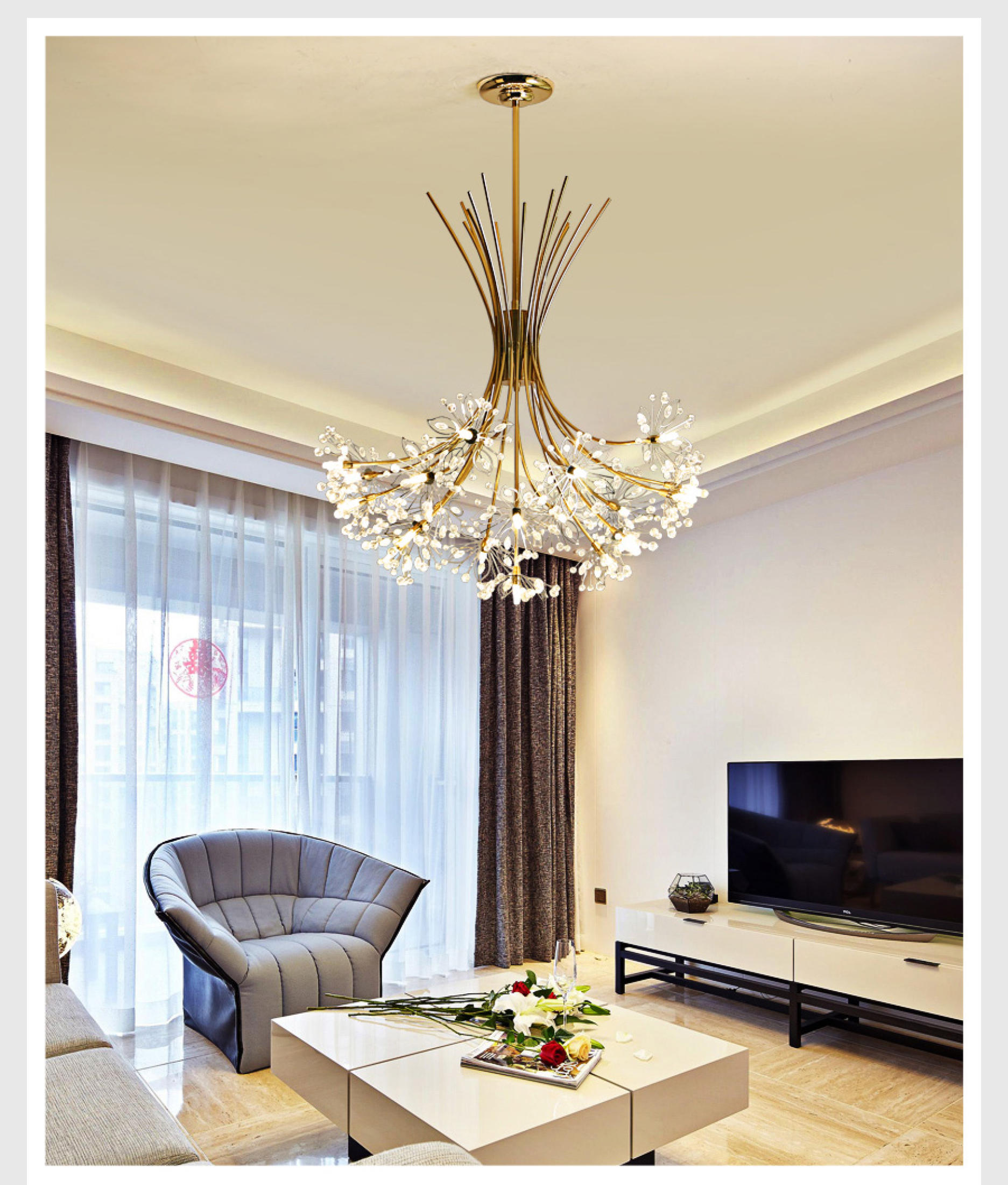 Modern Art Deco Crystal Chandelier 2
