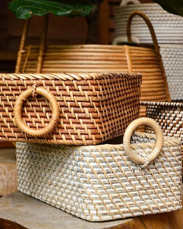 Rattan Basket With Round Handles 1