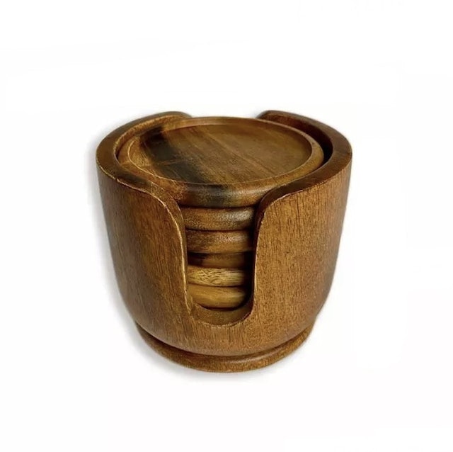 Coaster Set With Holder 2