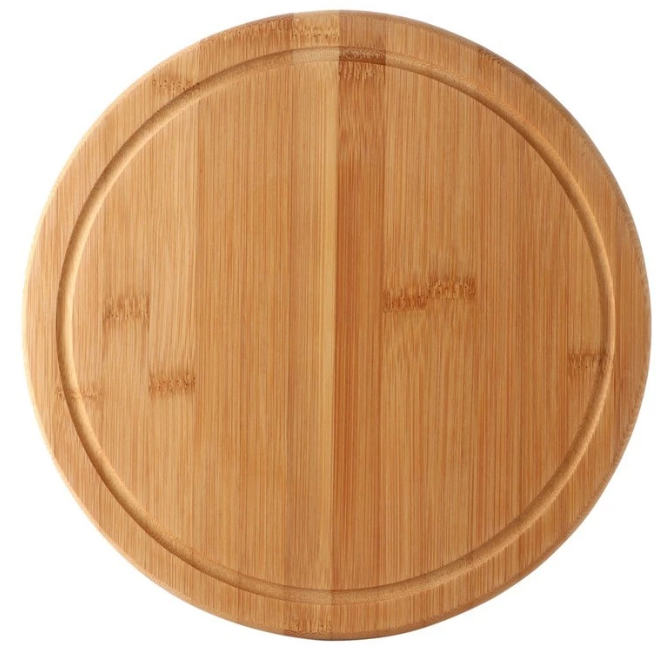 Non Slip Bamboo Cutting Board Round Circle 1