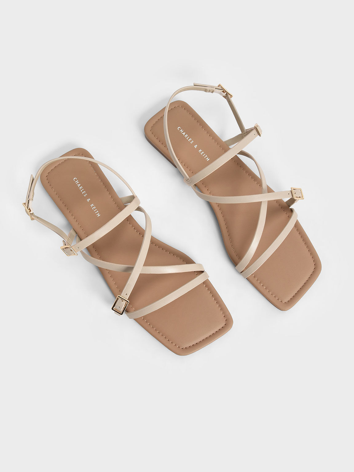 Strappy Mini Buckle Flat Sandals 2