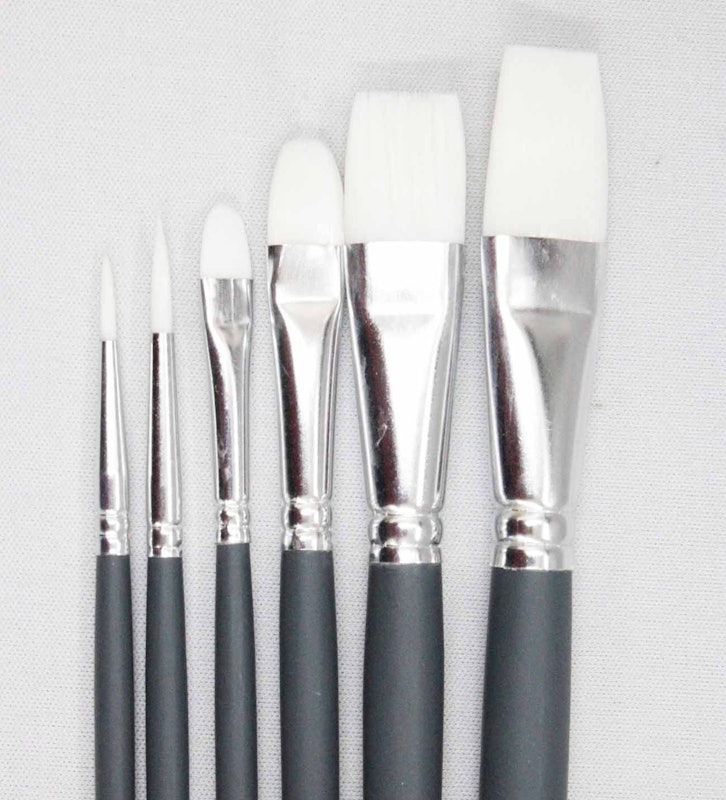 Acrylic Brush Pack 08 With Long Handle 1