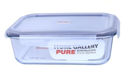 Pure Borosilicate Rectangular Glass Food Keeper	  1