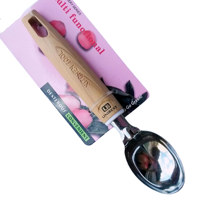 Ice Cream Scooper With Wooden Handle 1