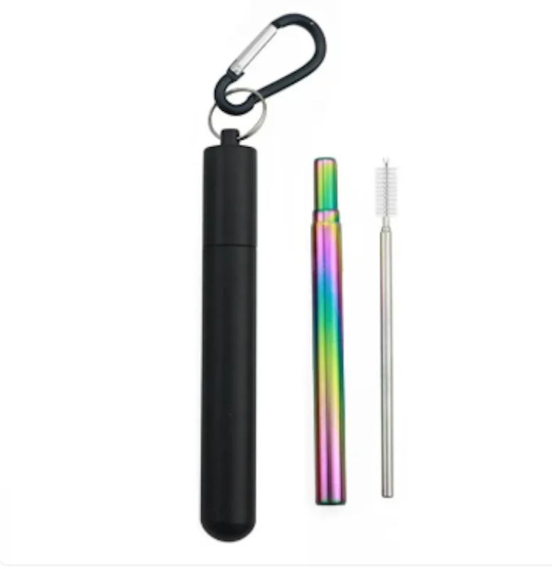 Stainless Steel Reusable Collapsible Straw 1