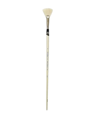 Permalba White Bristle Fan Brush 1