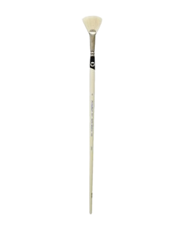 Permalba White Bristle Fan Brush 1