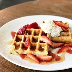 Strawberry Cream Cheese Waffles