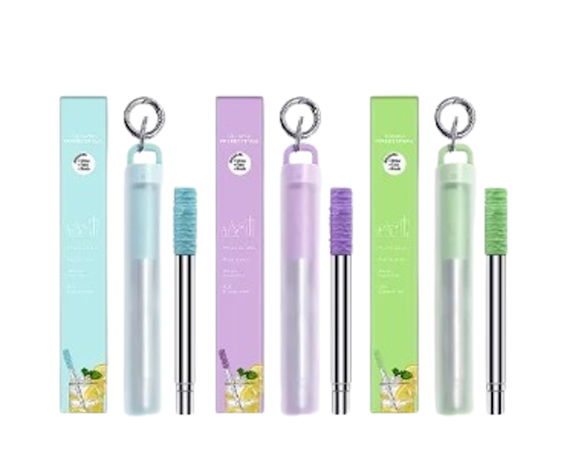 Outdoor Portable Foldable 304 Stainless Steel Telescopic Straw 1