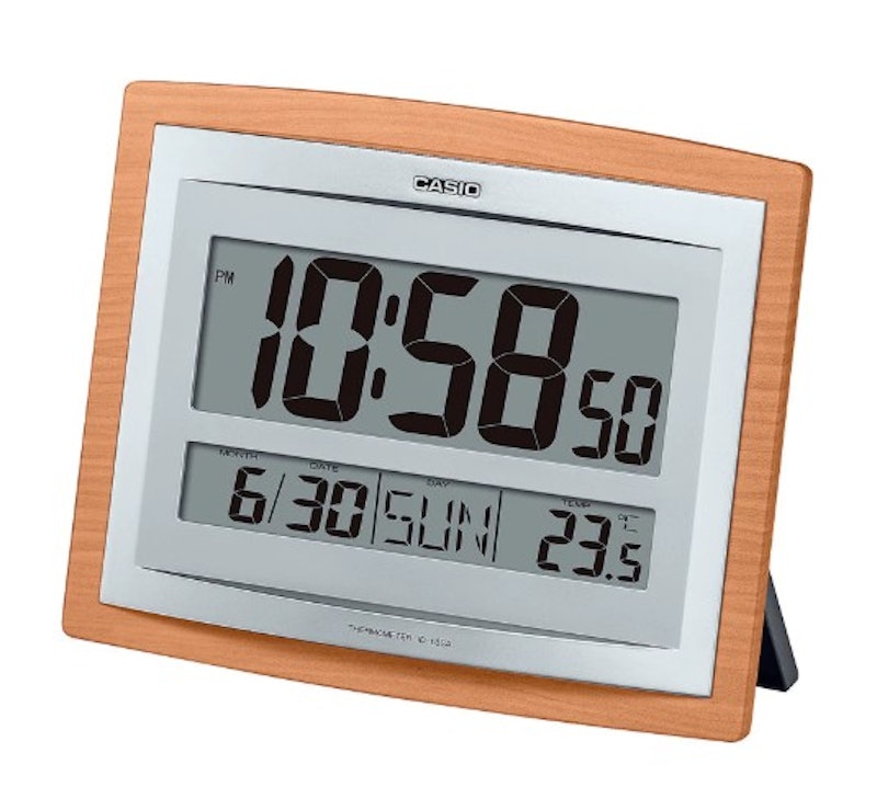 Brown Digital Wall Clock Thermometer 2