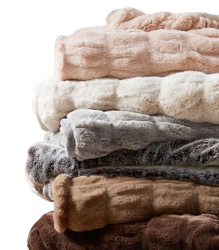 Faux Fur Ruched Throw 4