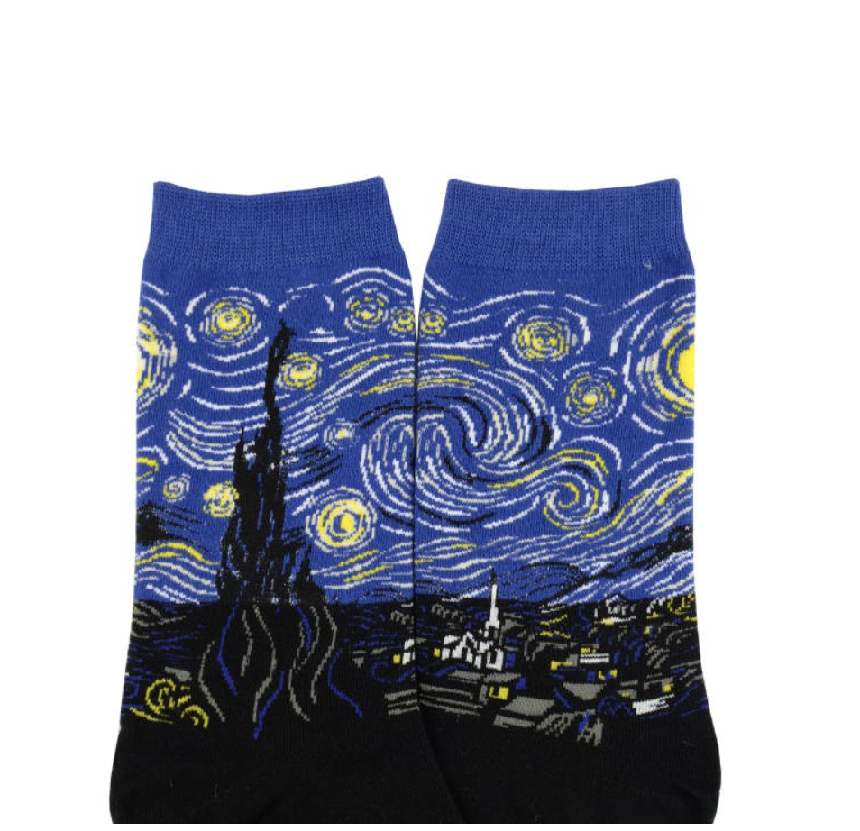 Mens Printed Long Socks - Starry Night 2