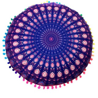 Round Mandala Bohemian Throw Pillowcase 2