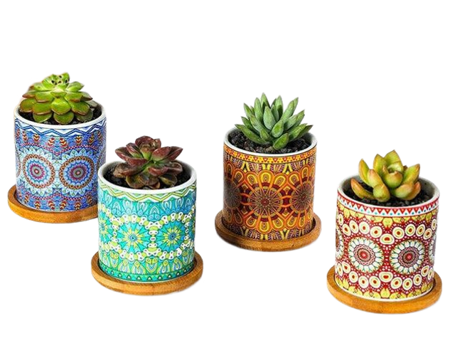 Colorful Nordic Patterned Ceramic Pots 4