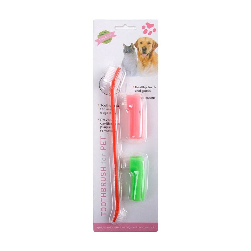 Double-Headed Finger Pet Toothbrushes (Set of 3) 1