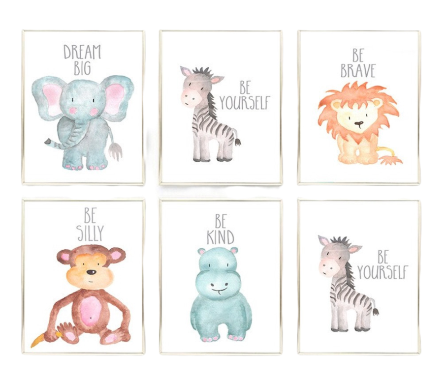 Cartoon Animal Canvas Paintings 1
