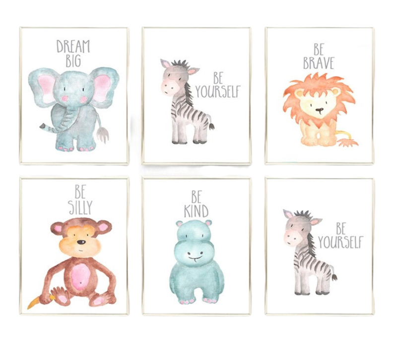 Cartoon Animal Canvas Paintings 1