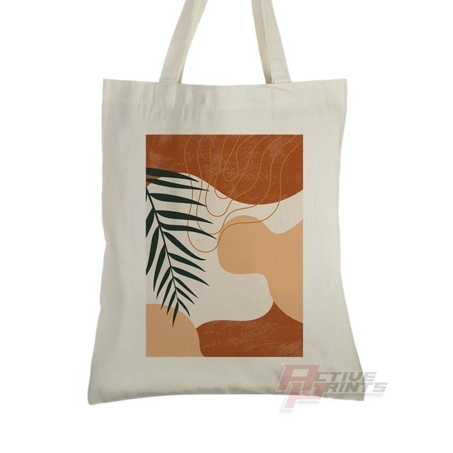 Trendy Graphic Canvas Flat Tote Bag Minimalist Designs 6