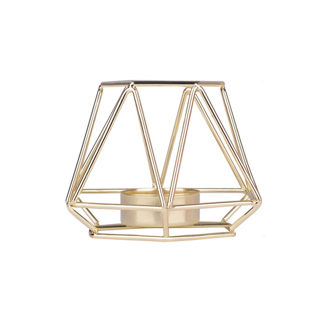Nordic Style Wrought Iron Geometric Candle Holders 2