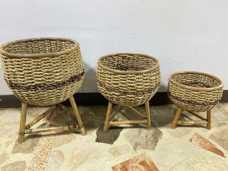 Rattan Basket Egg Pot Design 2