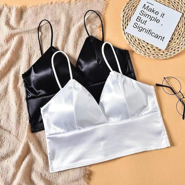 Women's Threaded Sexy Bra Silk V-neck Bralette 2