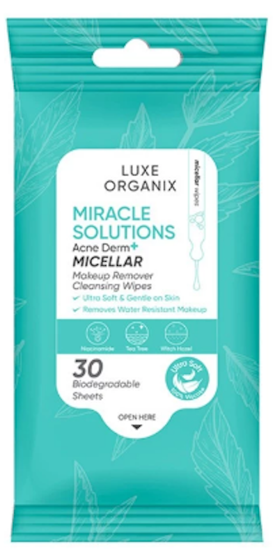 Miracle Solutions Acne Derm+Micellar Make Up Remover Cleansing Wipes 1