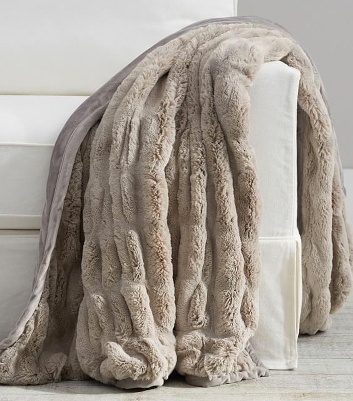 Faux Fur Ruched Throw 2