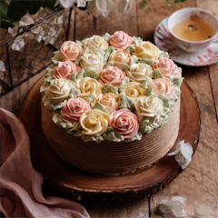 Mocha Chiffon Cake with French Buttercream