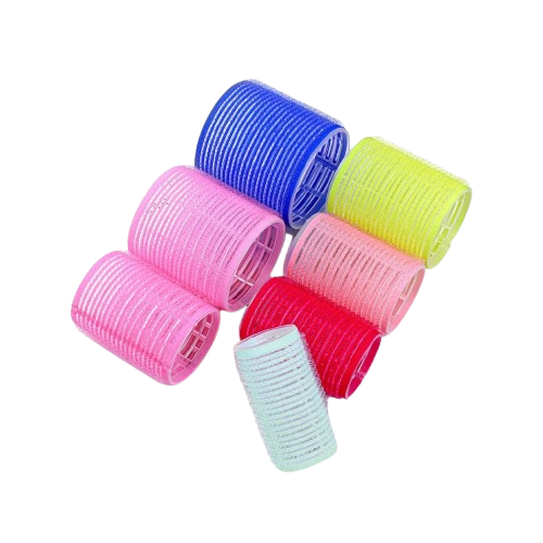 Big Self Grip Hair Rollers Cling Curlers Nylon Random Color 6 Pcs/Set 1