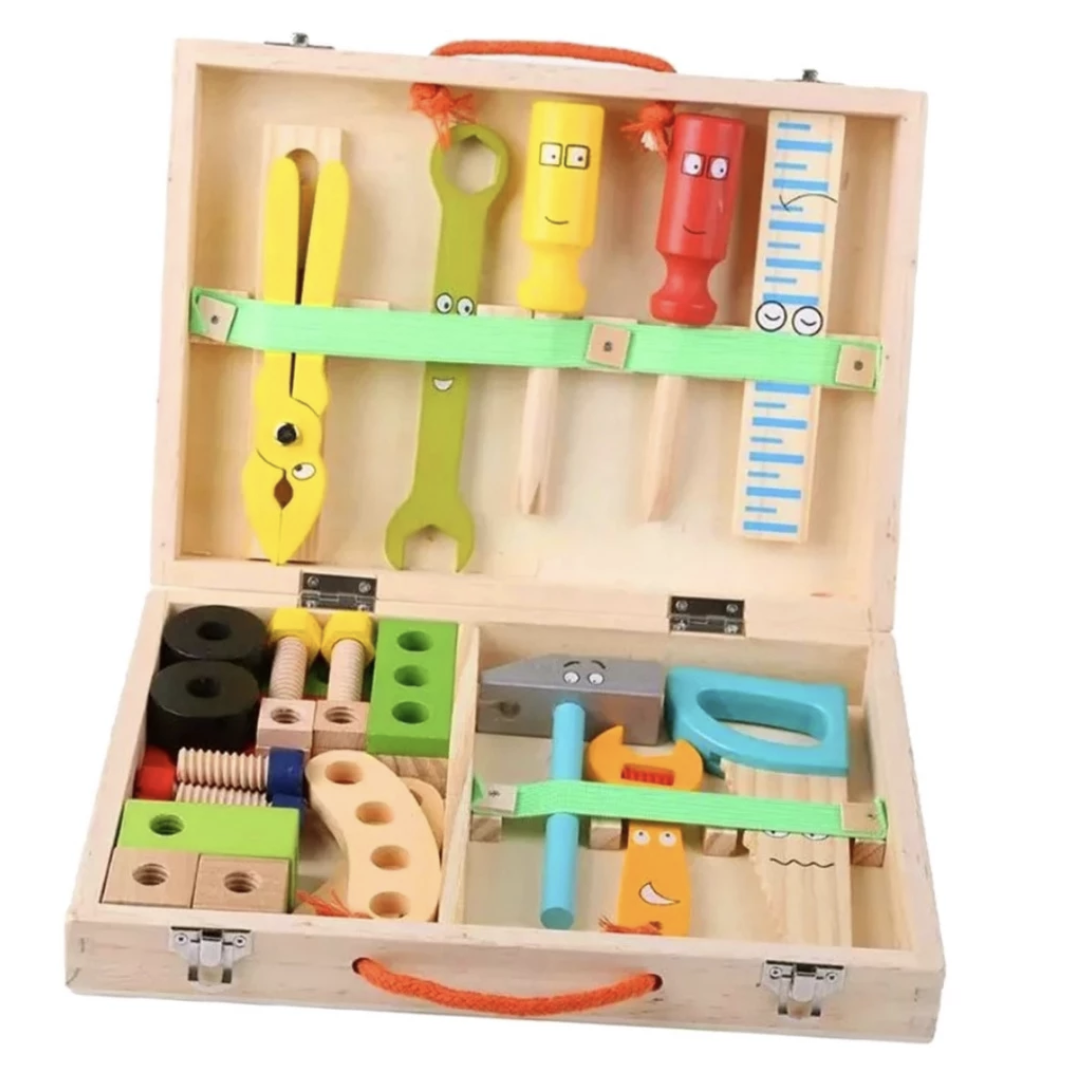 Wooden Toy Tool Box Set 1