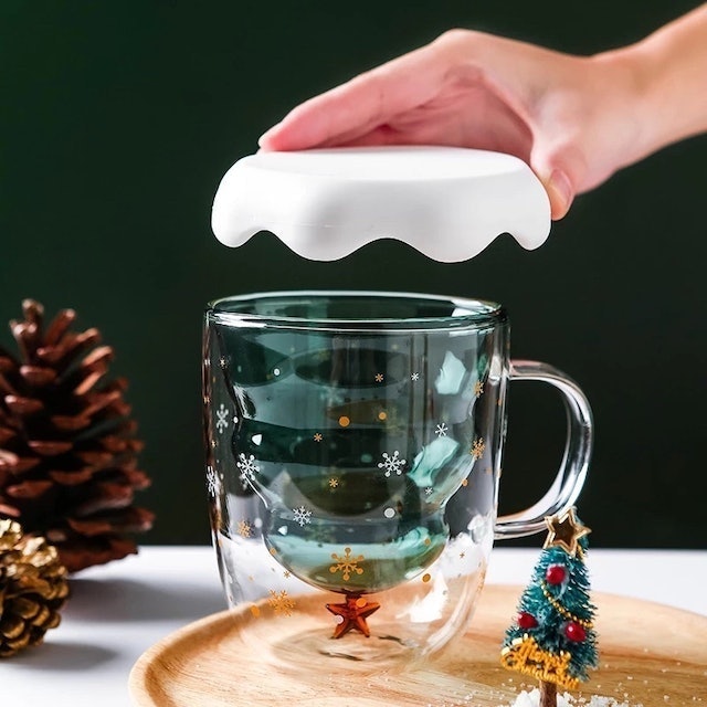 Christmas Tree Double-Walled Glass Mug 2