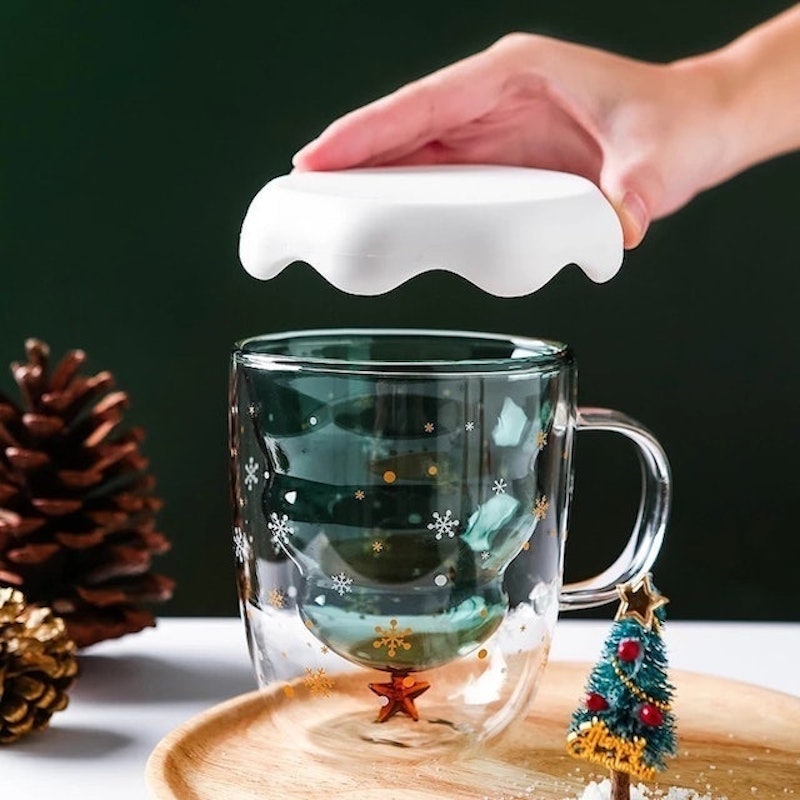 Christmas Tree Double-Walled Glass Mug 2