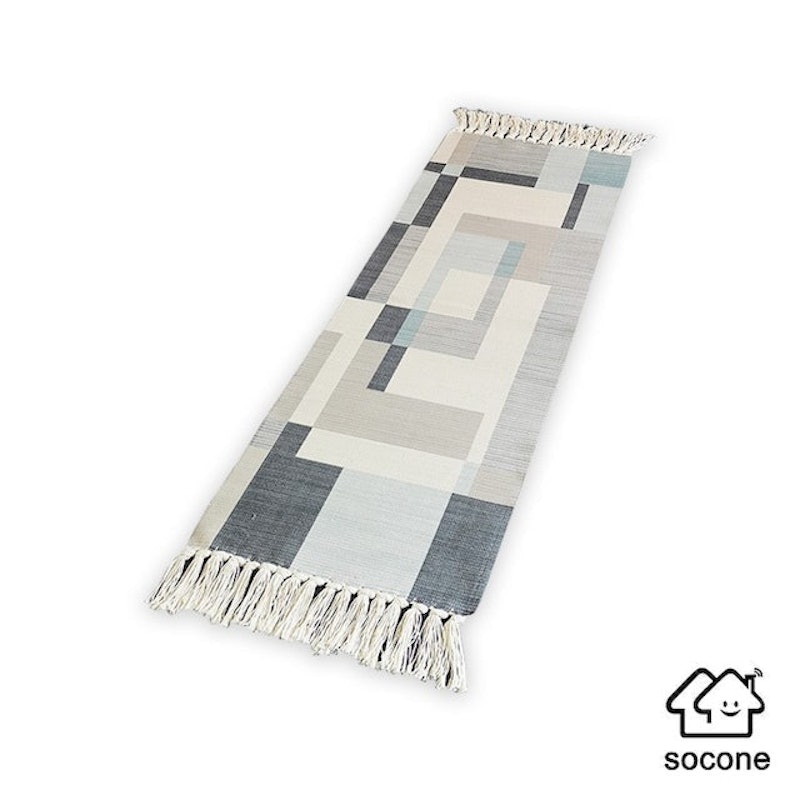 Cotton and Linen Tassel Woven Carpet 5