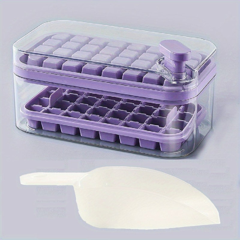 64 Pcs Ice Cube Tray With Lid & Bin 4