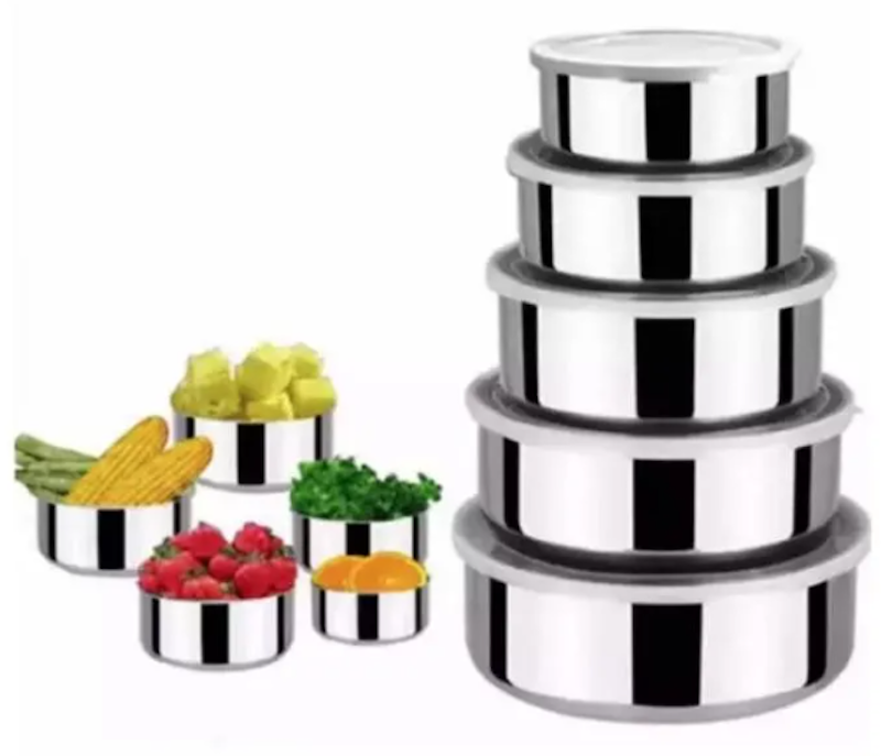 5-Piece Sealed Crisper Stainless Steel Food Storage 1