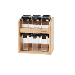 Modular Spice Set With Wooden Rack