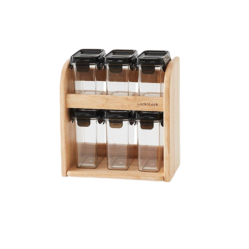 Modular Spice Set With Wooden Rack 1