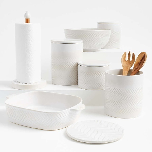 Fern White Ceramic Trivet 3