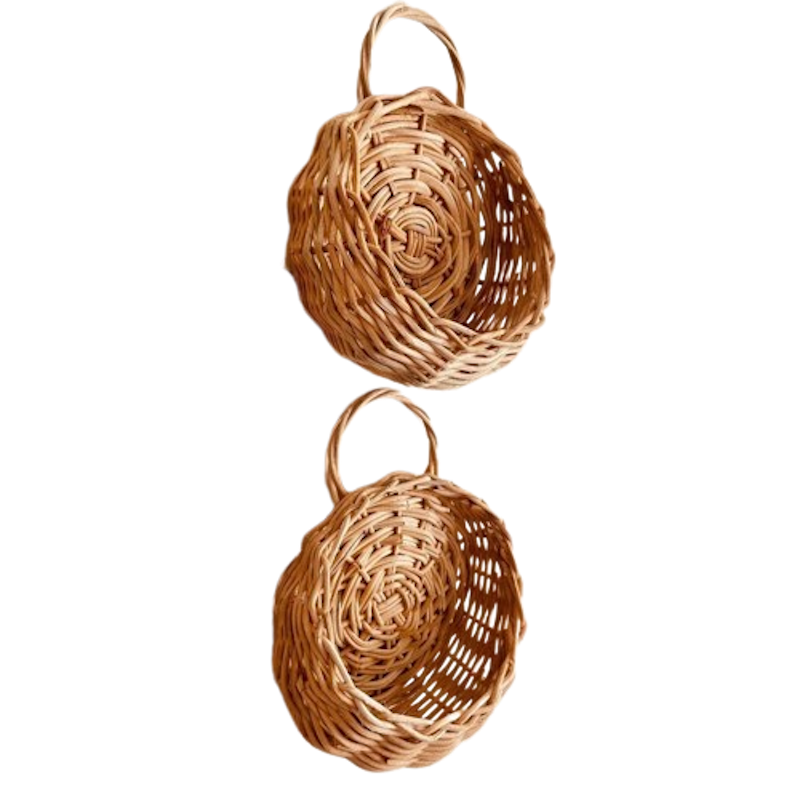 Flatback Hanging Rattan Basket 2