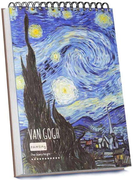 A4/8K Van Gogh Spiral Sketchbook Big Thick Paper Notebook Drawing Notebook Watercolor Sketchpad	 1