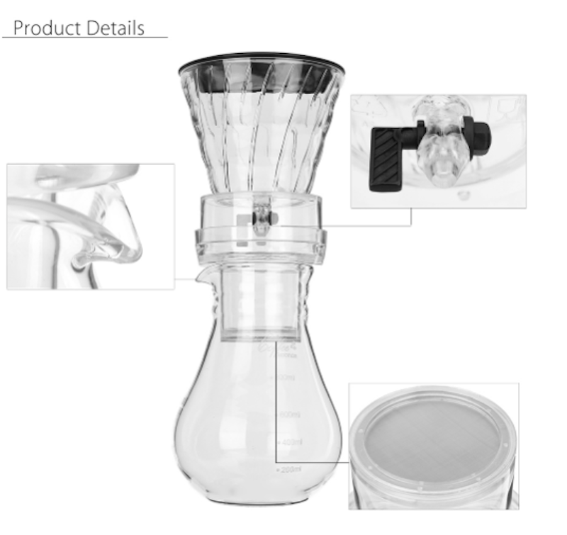 1000ML Ice Cube Filter Cold Drip Coffee Maker 4