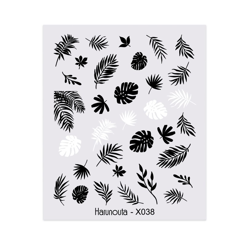 Flower and Leaves Nail Decals 3