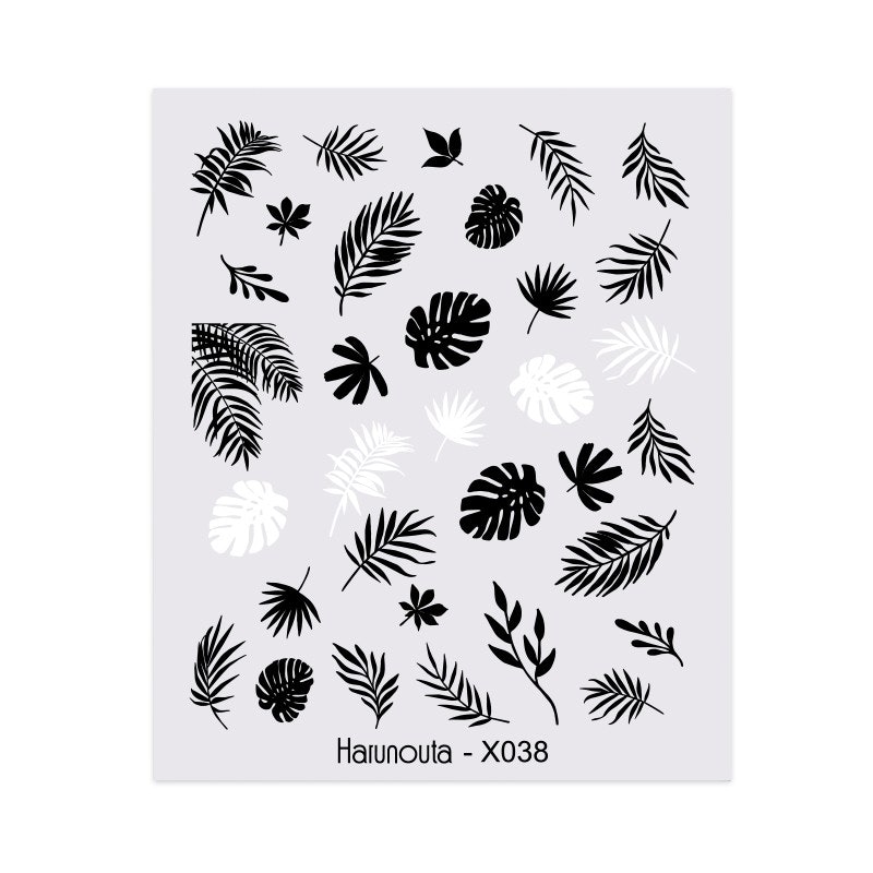 Flower and Leaves Nail Decals 3