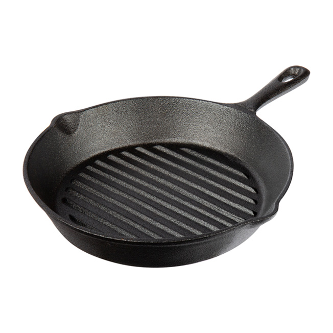 26cm Cast Iron Round Grill Pan 1