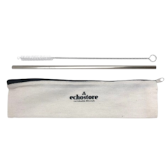 Stainless Steel Straw with Pouch - Straight