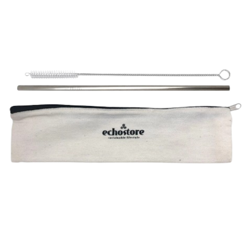 Stainless Steel Straw with Pouch - Straight 1